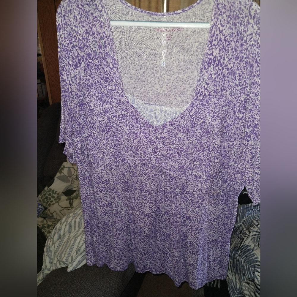 Soft, Flowy and Stretchy Top with Lace Inset